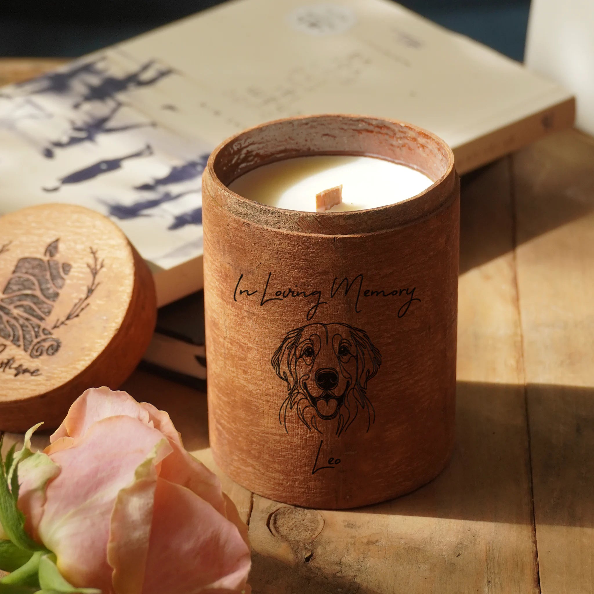 customize pet candle for memories with name 'Loe'