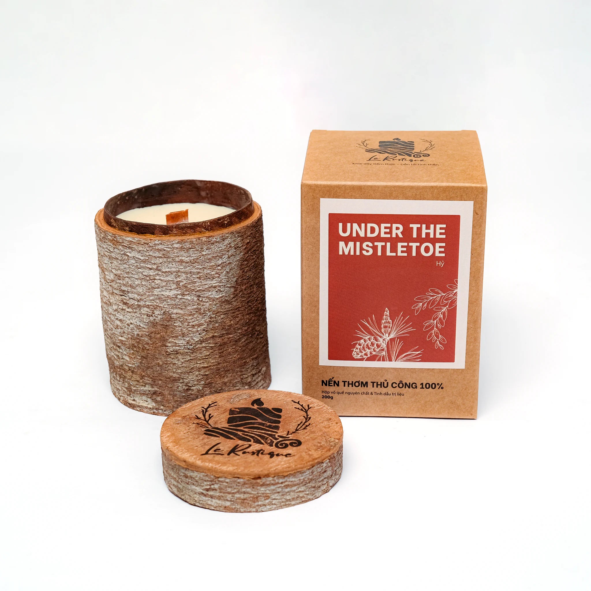 Under the Mistletoe scented candle unshaven 6.5oz with craft packing box