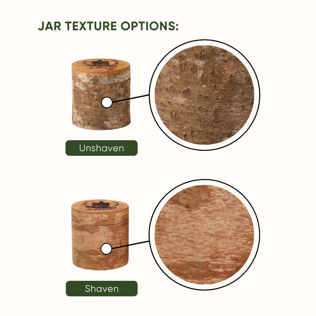 Le Rustique cinnamon bark candle jar style: unshaven and shaven