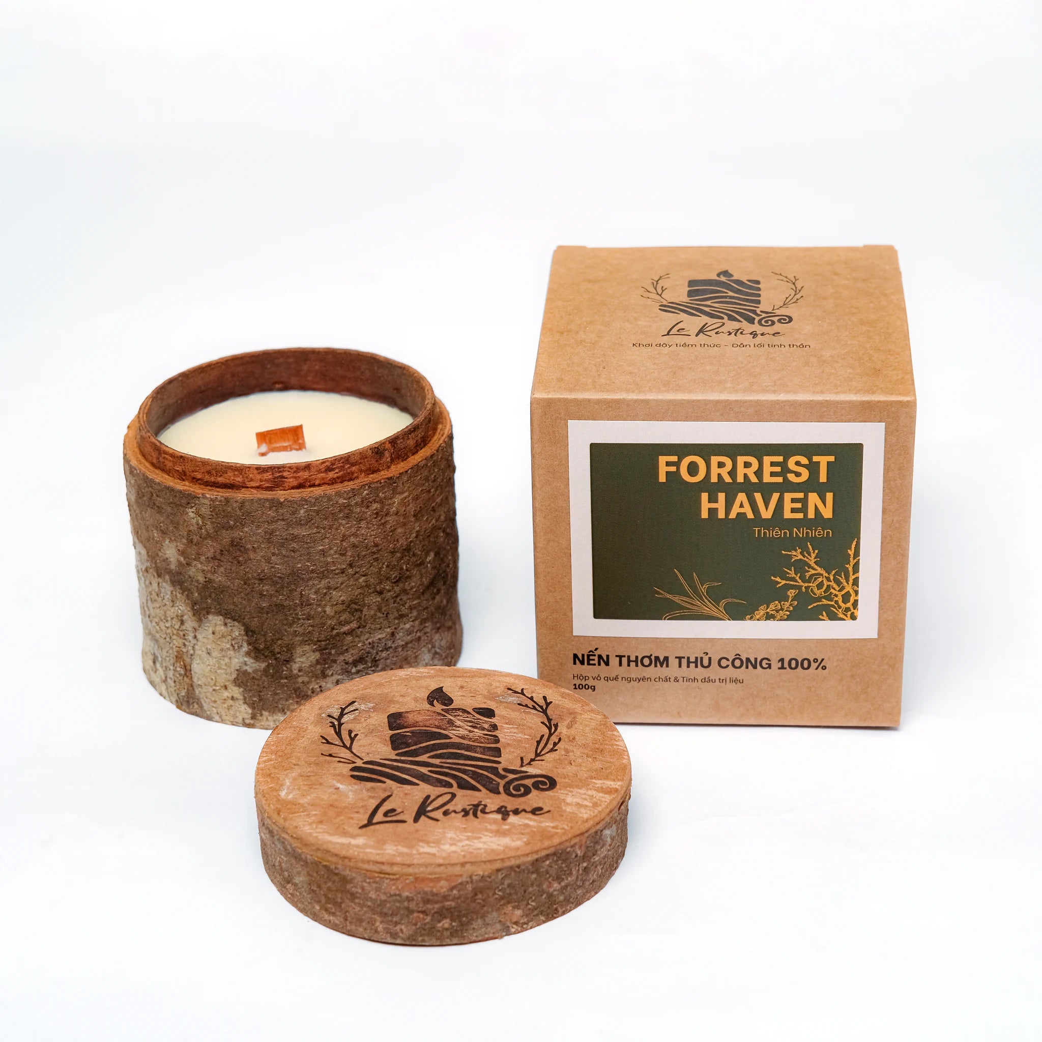 Forrest Haven handmade candle unshaven 3.2oz with craft box for relax