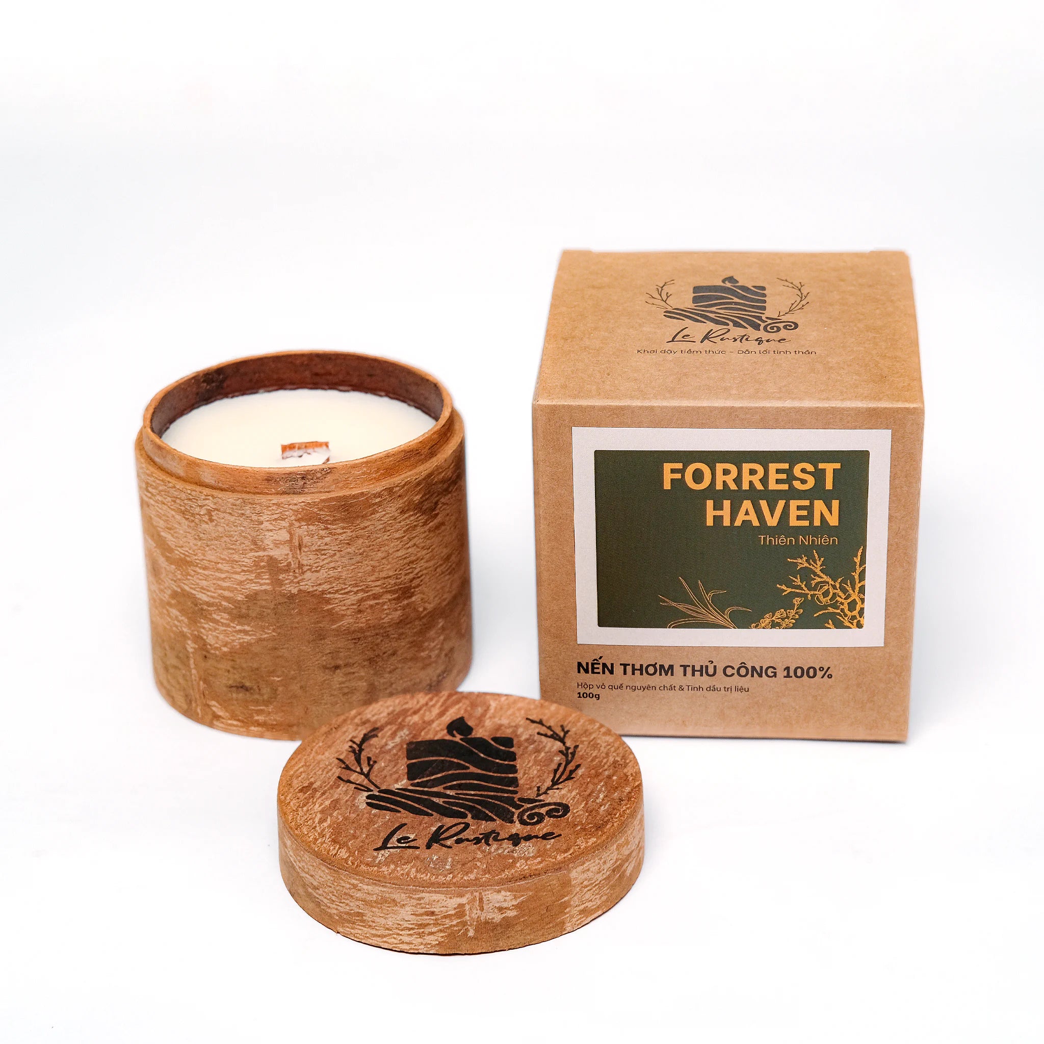 Forrest Haven handmade candle shaven 3.2oz with craft box for relax