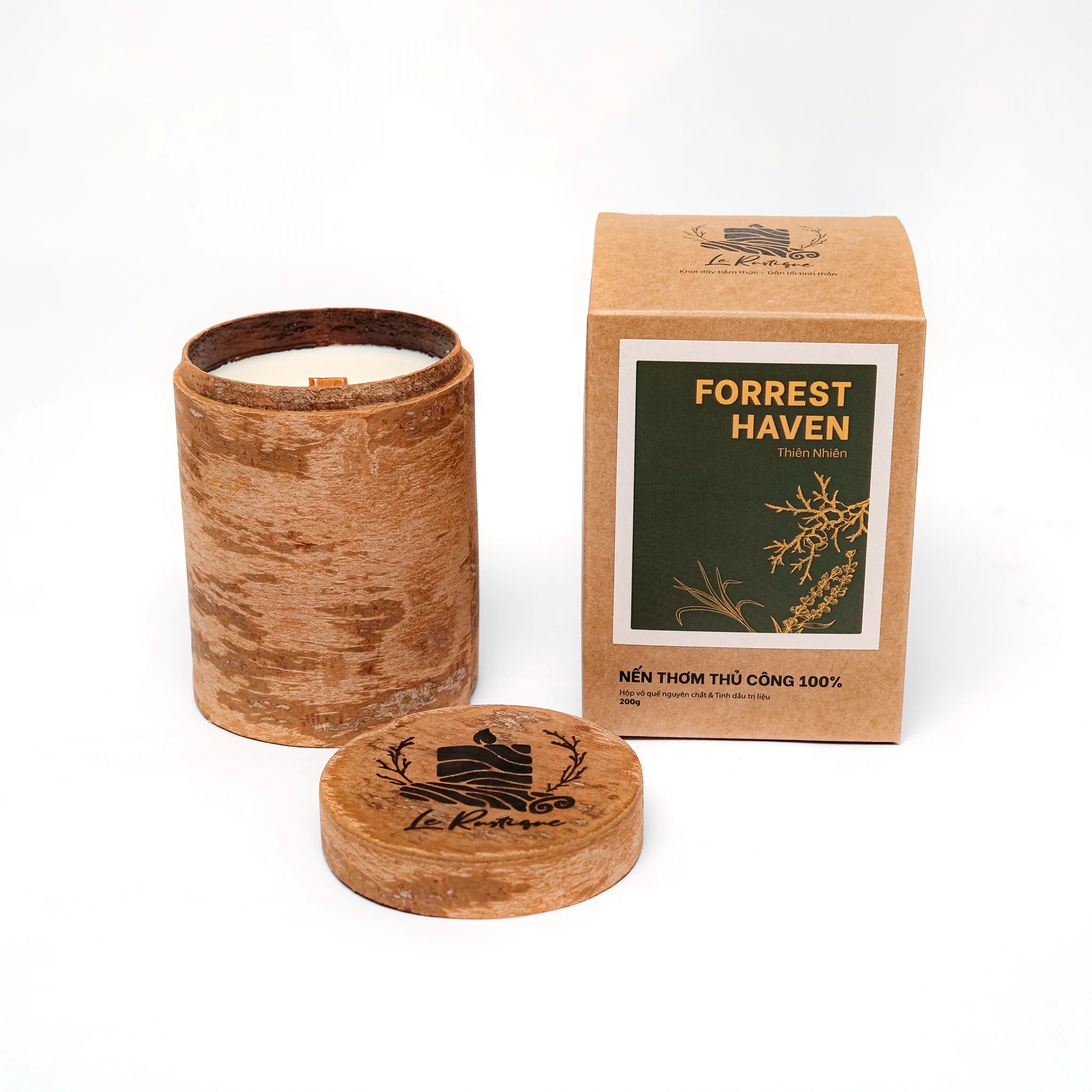 Forrest Haven handmade candle shaven 6.5oz with craft box for relax