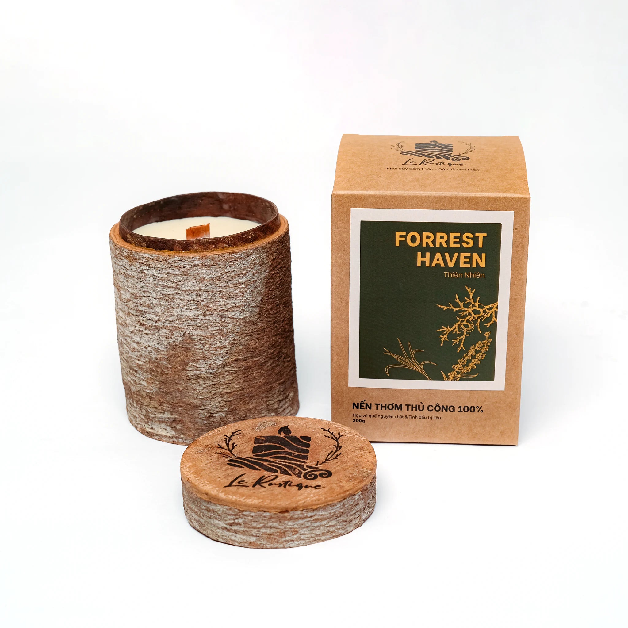 Forrest Haven handmade candle unshaven 6.5z with craft box