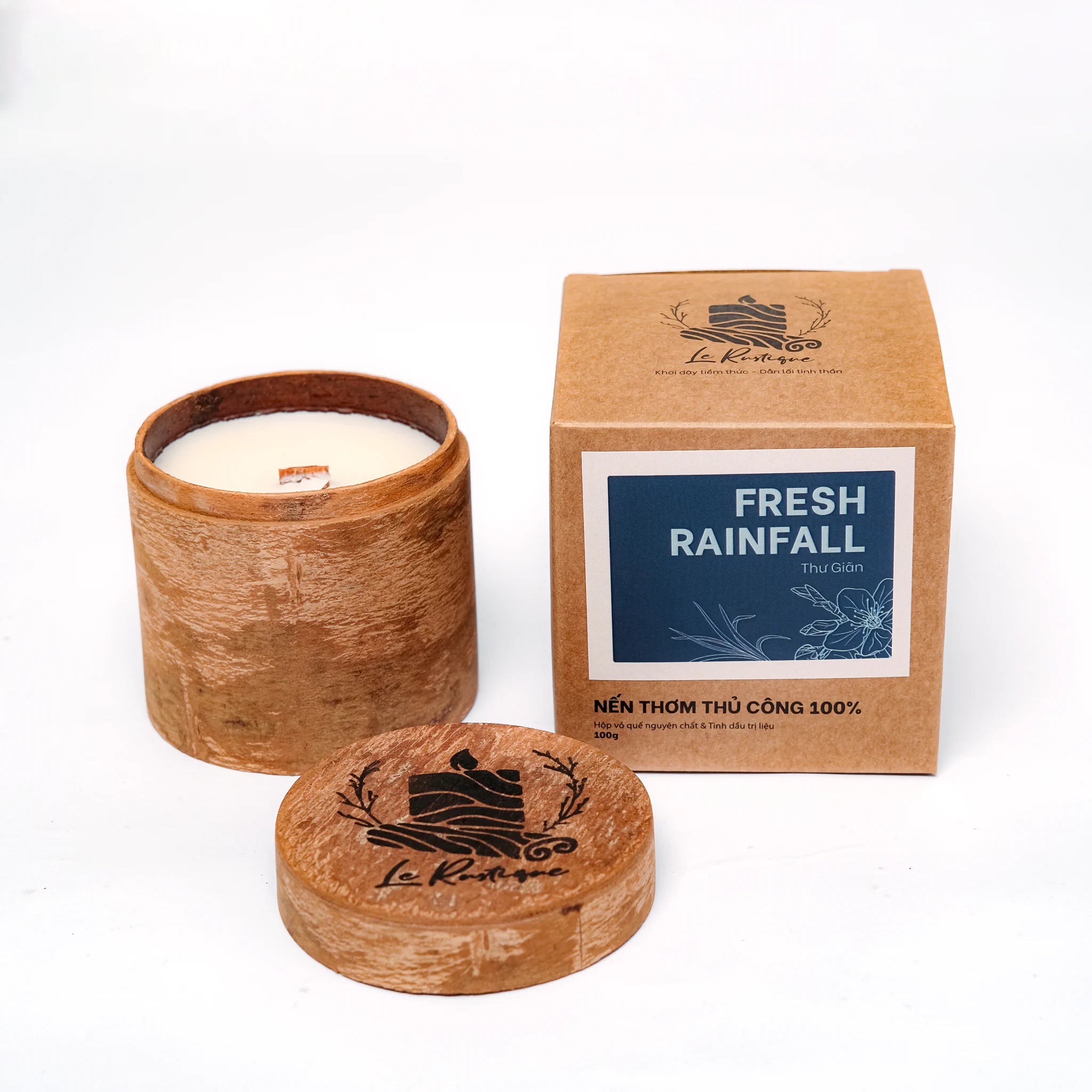 Fresh Rainfull relaxing candle shaven 3.2oz with craft box