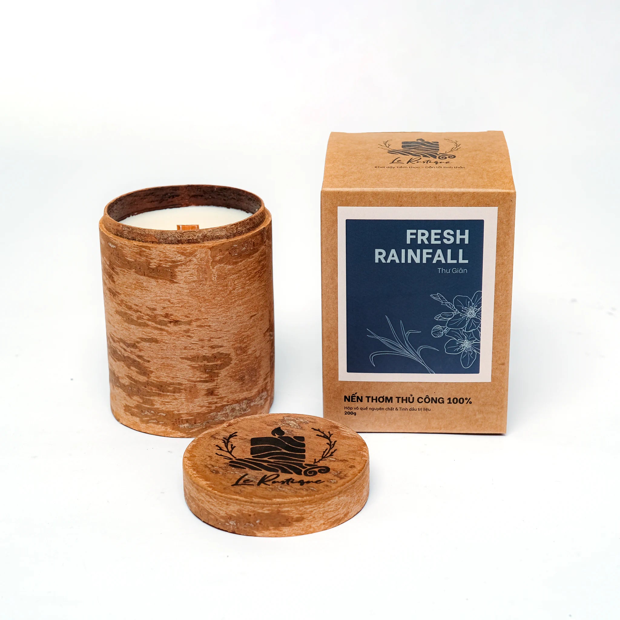 Fresh Rainfull relaxing candle shaven 6.5oz with craft box