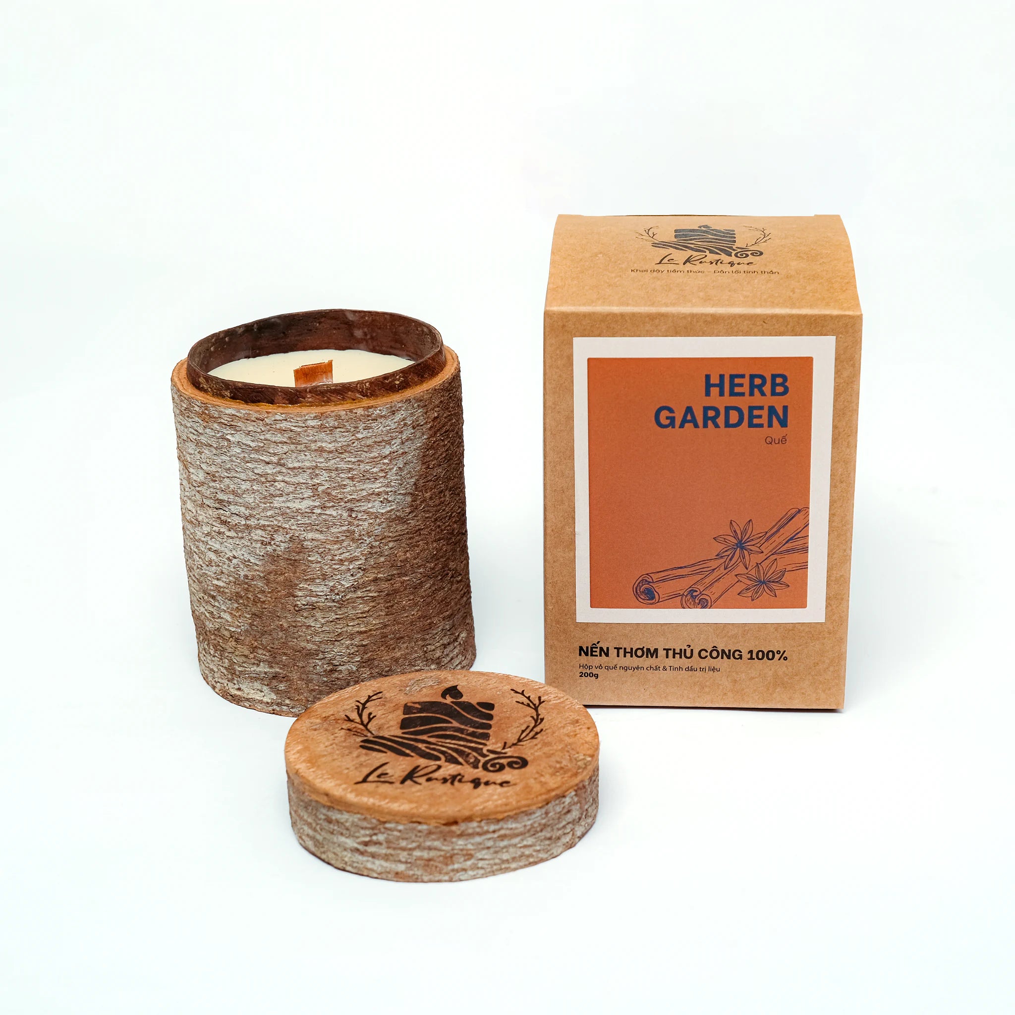 Herb Garden soy wax candle 6.5oz organic with craft packing box